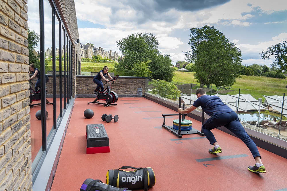 outdoor workout space designed by Sparcstudio at the Spa at South Lodge
