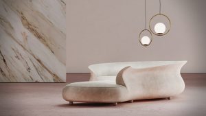 sculptural form of desforma verona sofa in cream