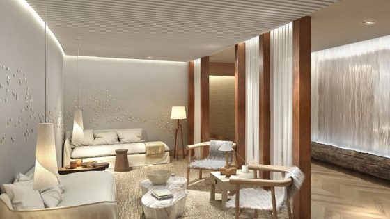natural textures and surfaces in spa at auberge beach residences