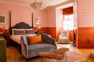 mixing the old and the new with bright colors in the guestrooms at The Miter Hampton Court