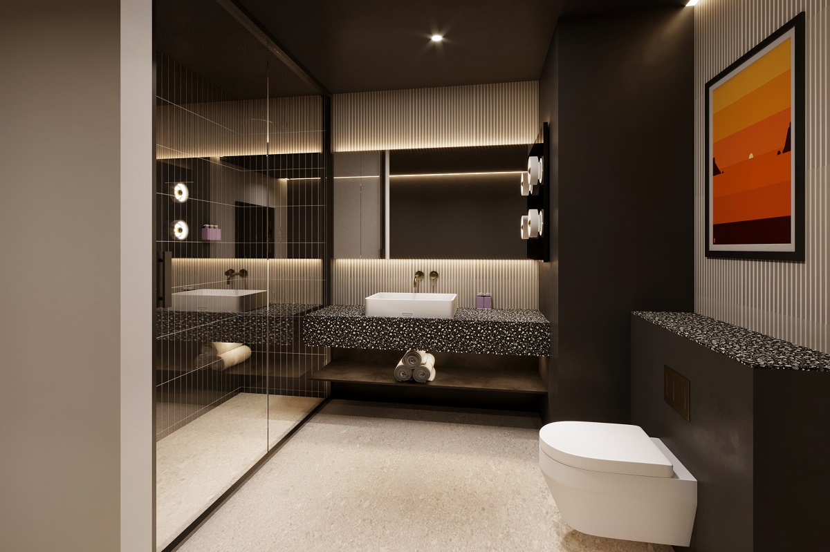 sleek minimalist bathroom design
