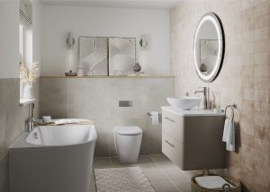 bathroom design in white and beige with Britton Camberwell design