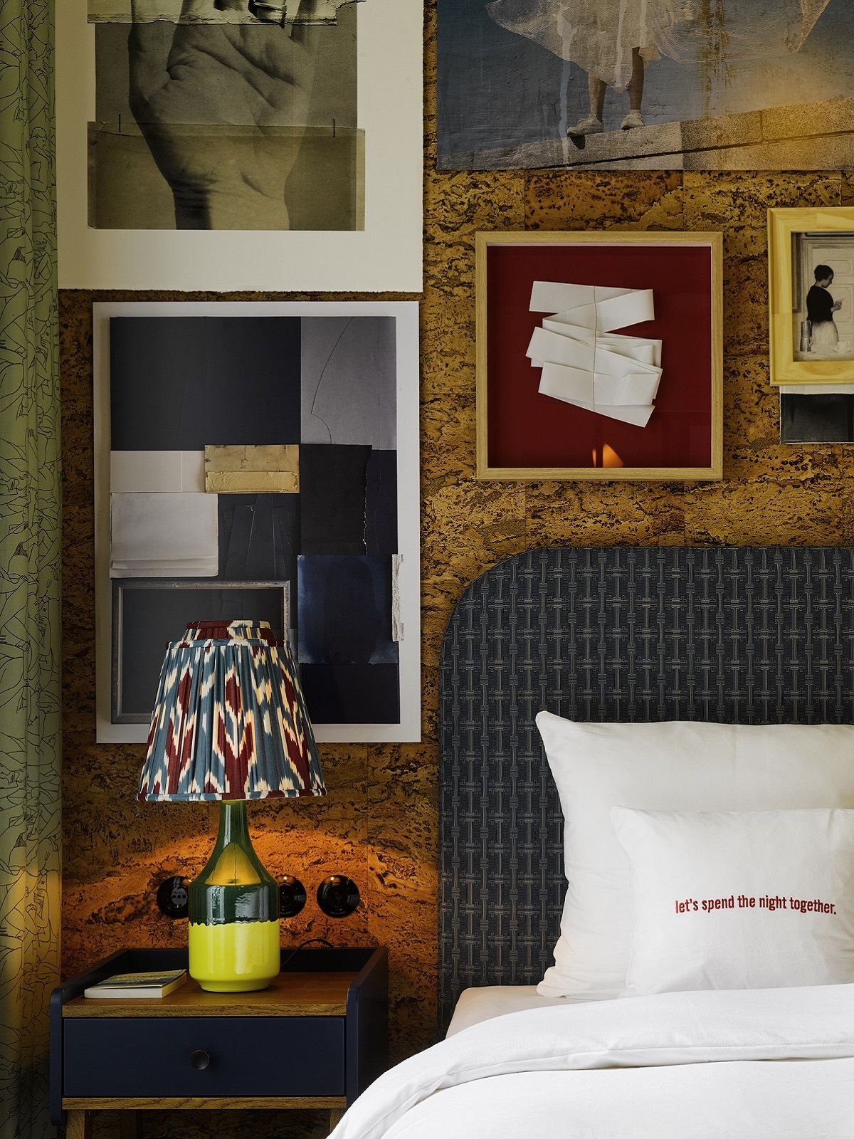 interior design details and art in guestroom at 25hours Indre By Copenhagen