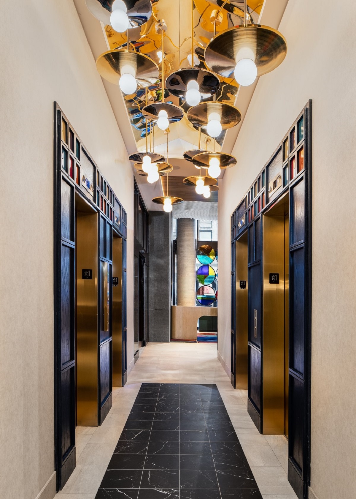 sculptural lighting installation in The Motto by Hilton New York