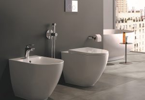 toilet and bidet design with sleek contemporary lines