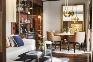 A suite inside Thompson Madrid, with luxury finishes