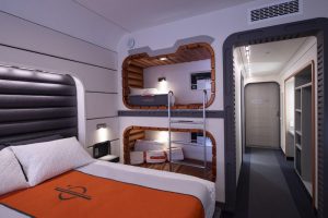 guest room and sleeping pods on the disney Galactic Starcruiser