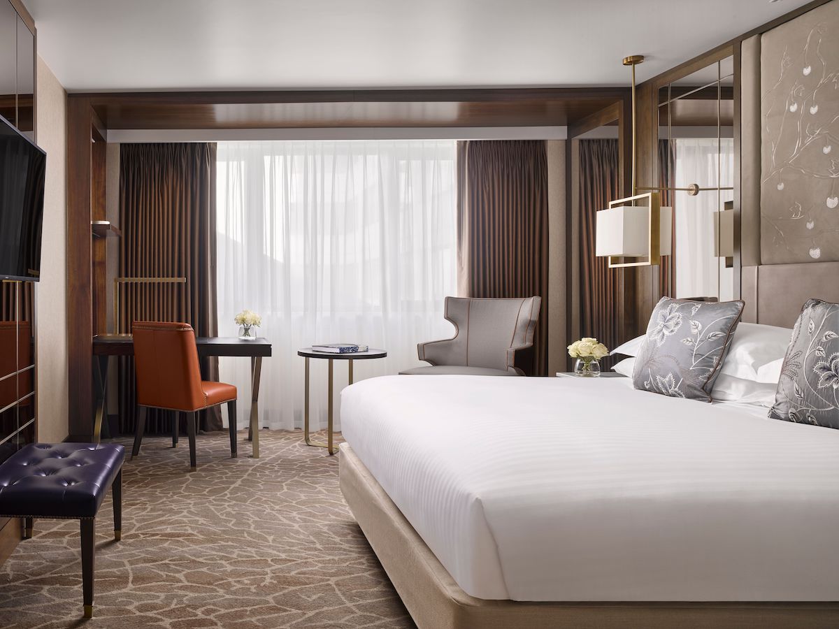 Intercontinental bedroom in luxury hotel