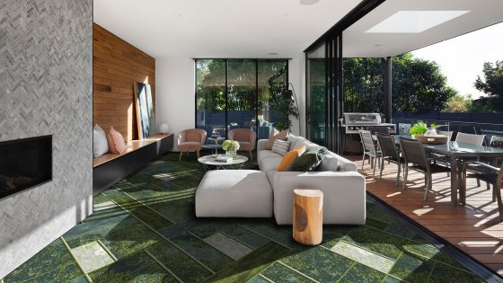 biophilic inspired interior with flooring by Modieus
