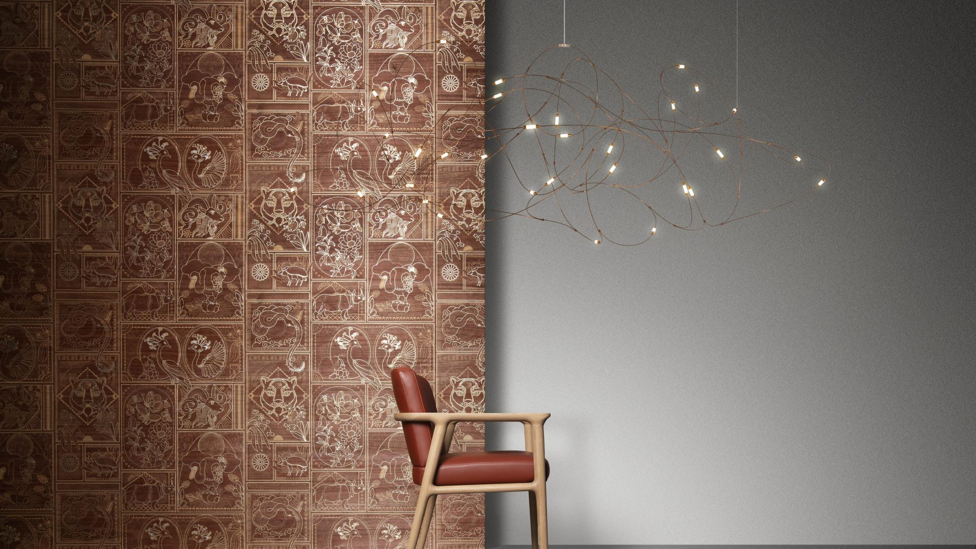 wallcovering by Arte and Moooi in golden tiger design