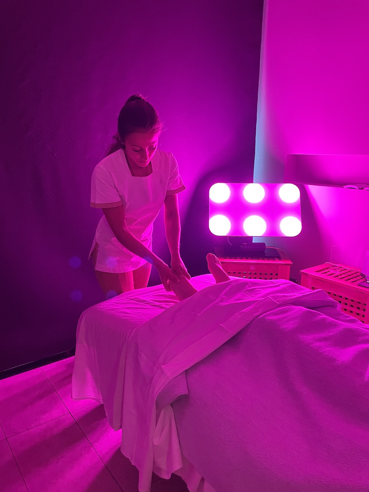 Chromotherapy Massage in pink light