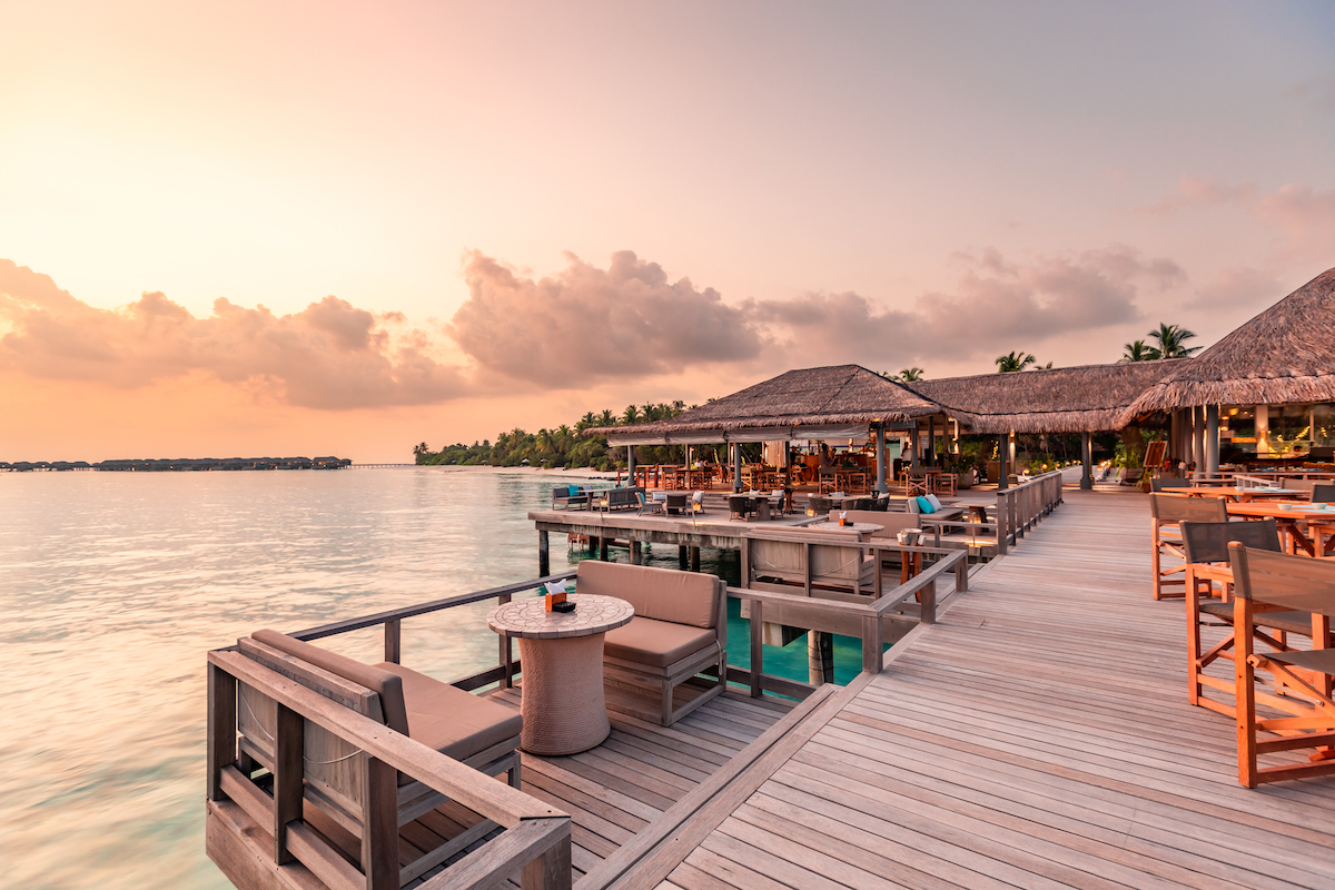 Sunset view from Lagoon Bar at Vakkaru Maldives