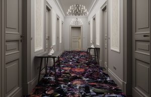 Moooi Carpets Fools Paradise Tiles by Marcel Wanders make a colourful statement in the public areas of a hotel