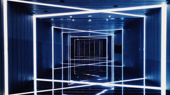 A corridor full of LED lighting