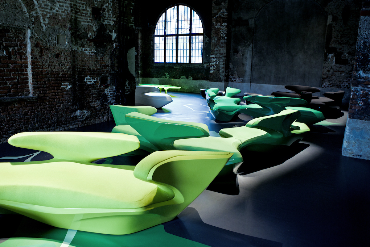 Green ZHD sofas in warehouse