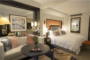 warm and layered interior design in the new guestrooms of Castillo Hotel Son Vida