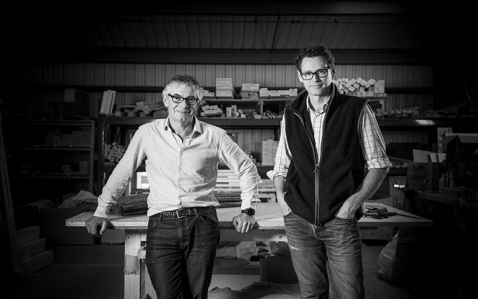 Naturalmat founders Mark Tremlett (l) and Peter Tindall (r) in the company’s Devon workshop.