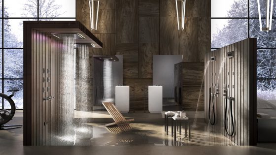 the rettangolo shower system by Gessi and the concept of private wellness