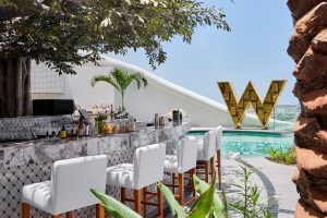 bar and pool on the terrace at W Dubai - Mina Seyahi 