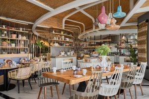 restaurant design inspired by dhow shapes and traditional materials