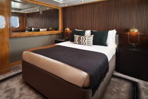 focus lighting in the guestroom on the Galaxy super yacht
