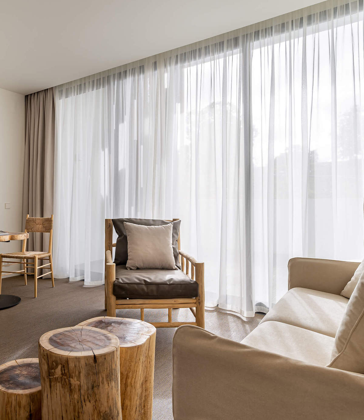Nature-inspired furniture in suite