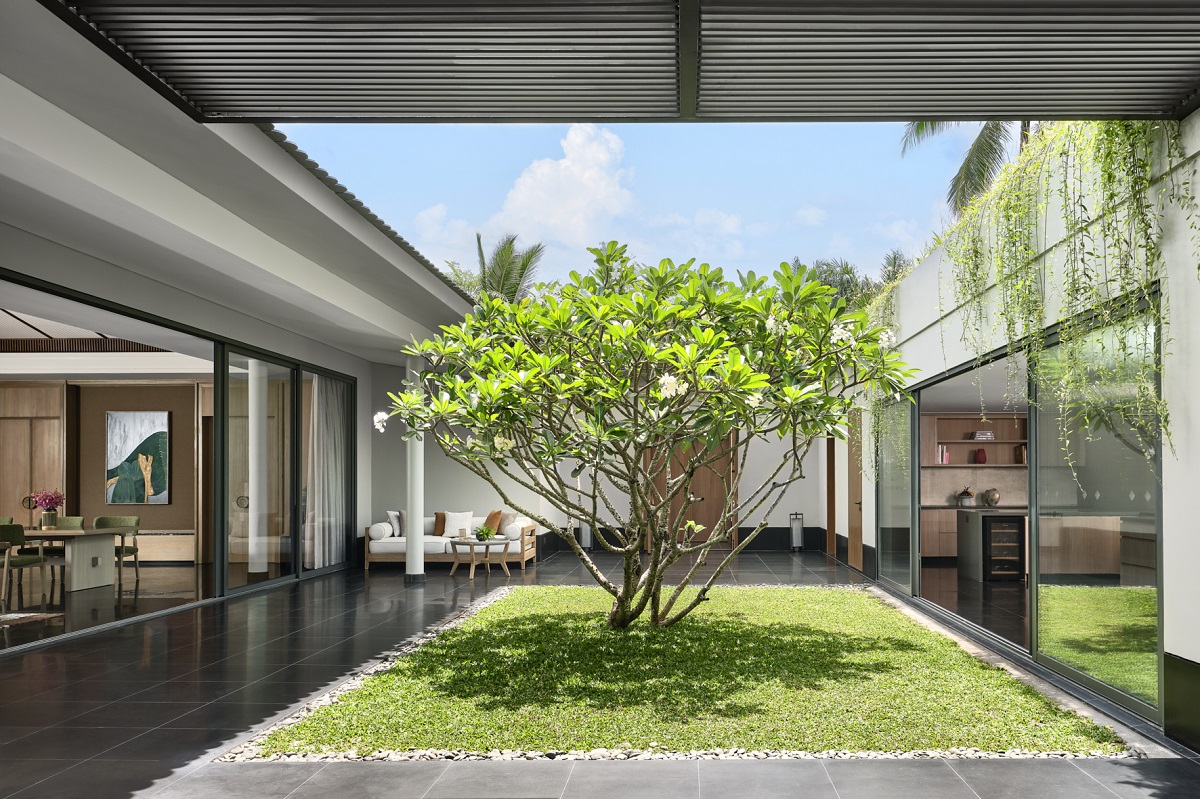 a villa at Regent Phu Quoc designed around a central courtyard and interlocking spaces