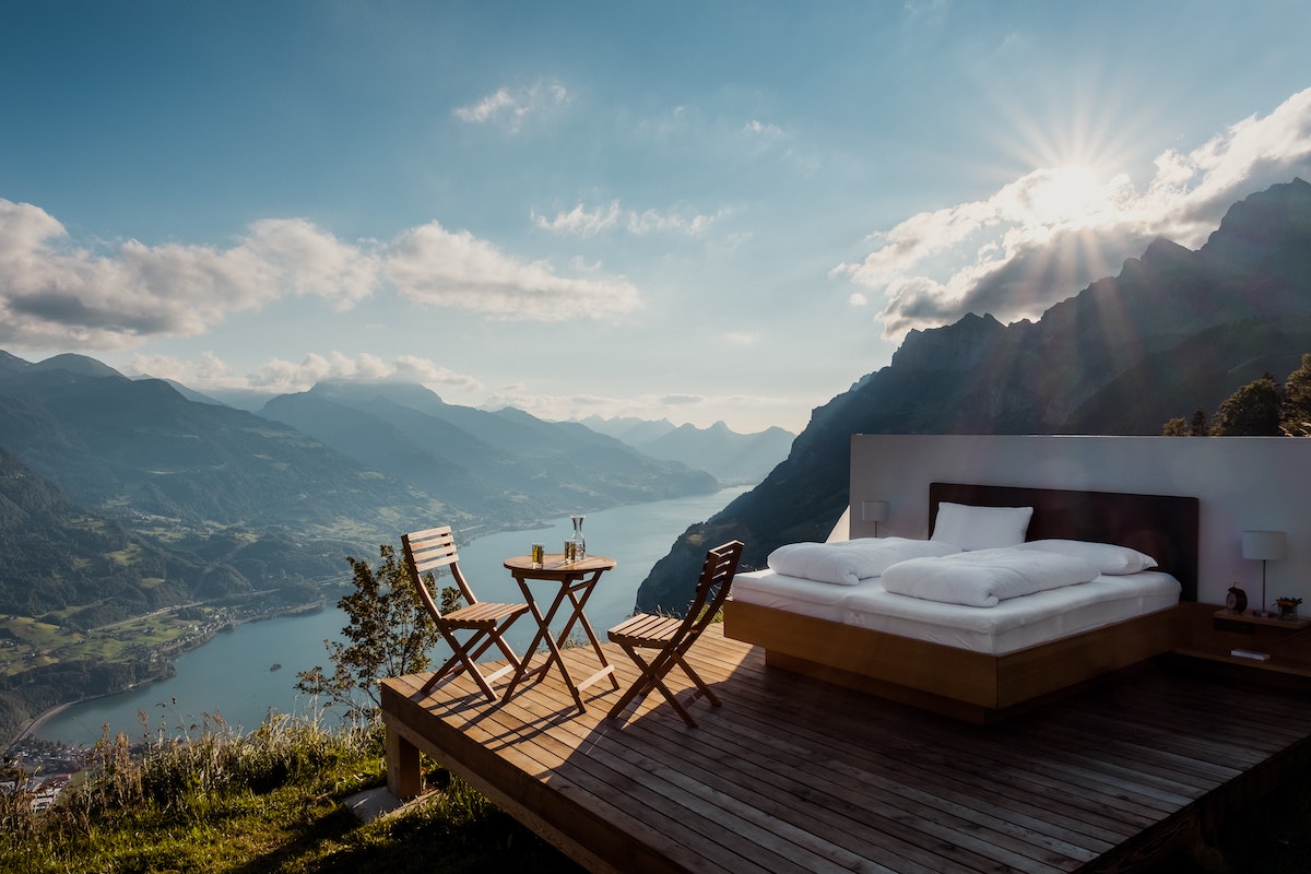 Bed on a cliff edge
