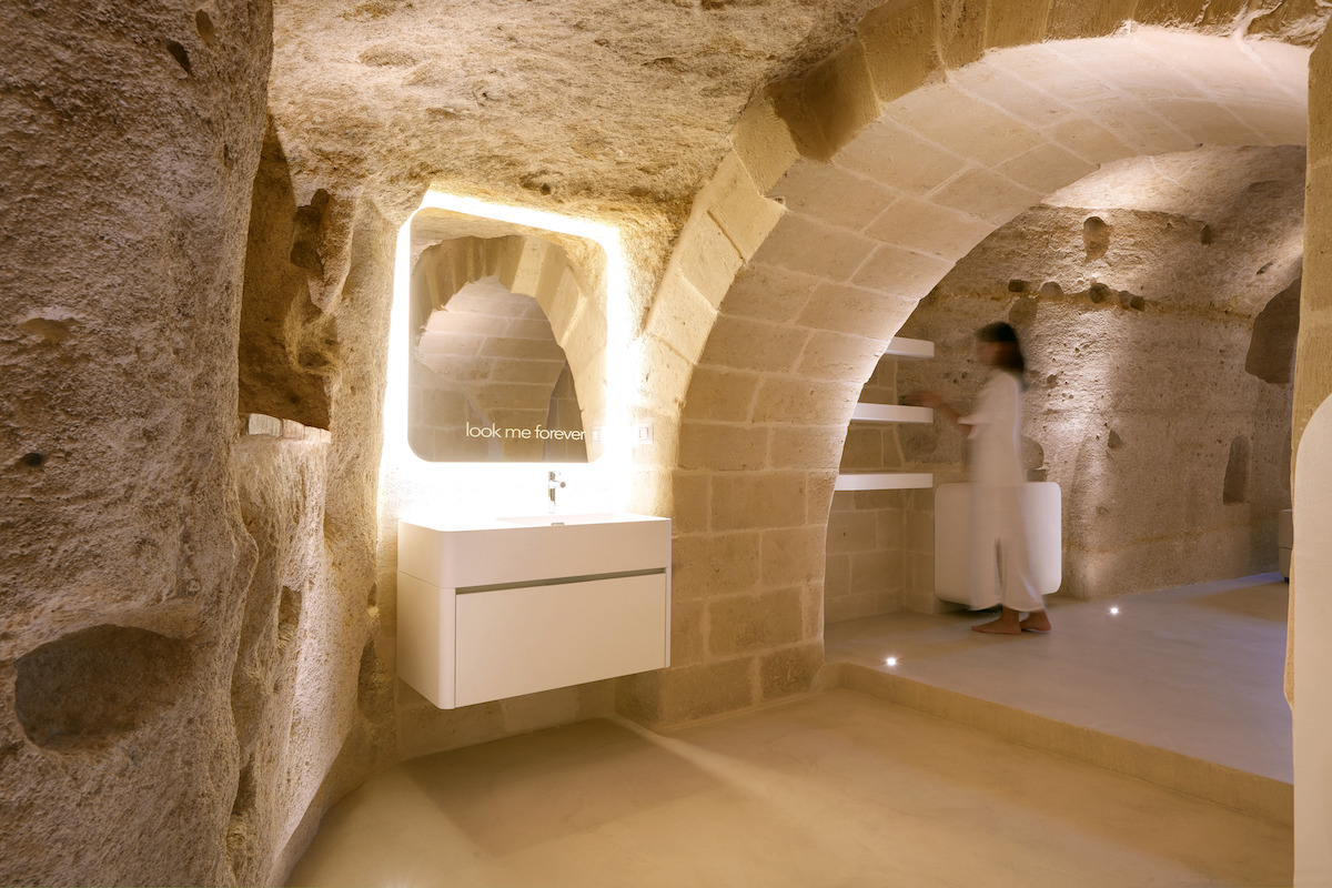 Bathroom inside cave hotel