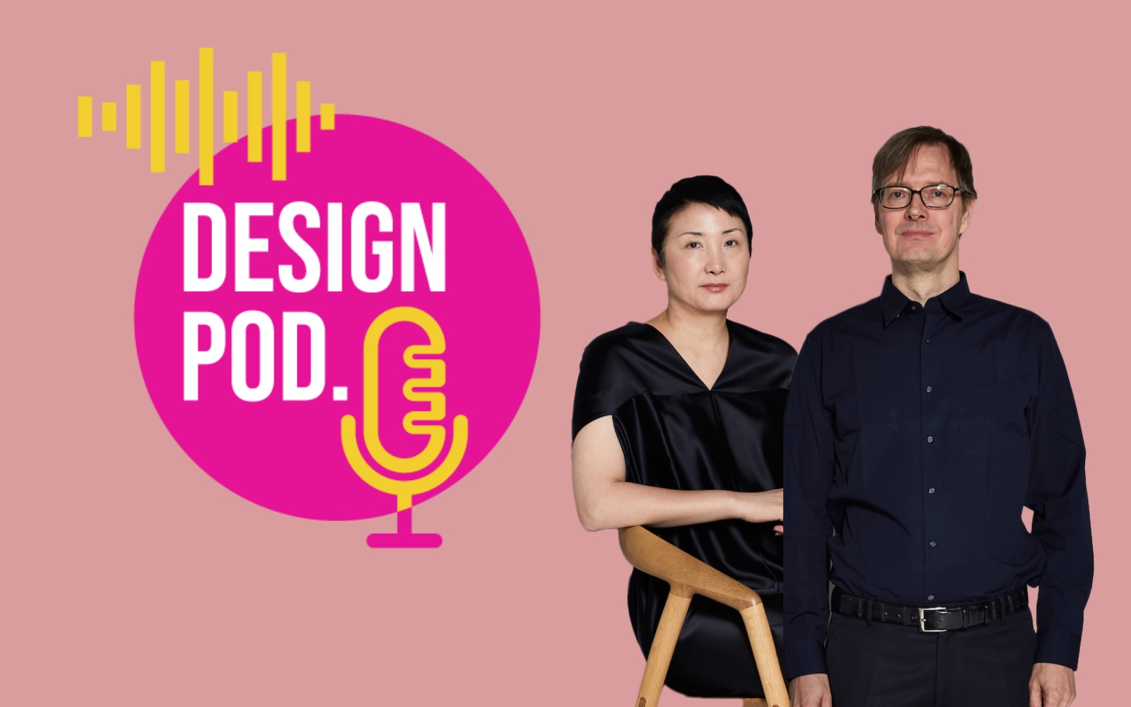 Image of INODA+SVEJE in front of pink background and the DESIGN POD logo