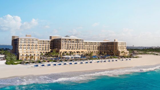 view from the beach of Kempinski Mexico, Grand Hotel Cancun