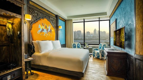 guestroom at Barcelo Orient with views over Jakarta