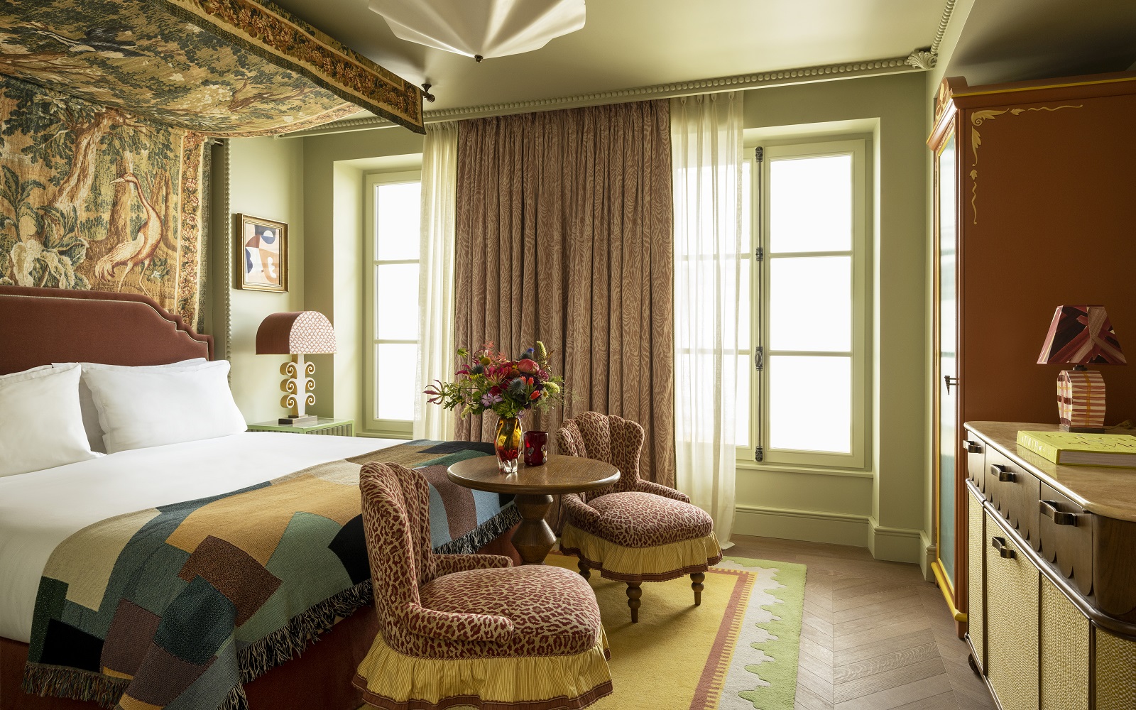 eclectic colour and pattern in Le Grand Mazarin Paris