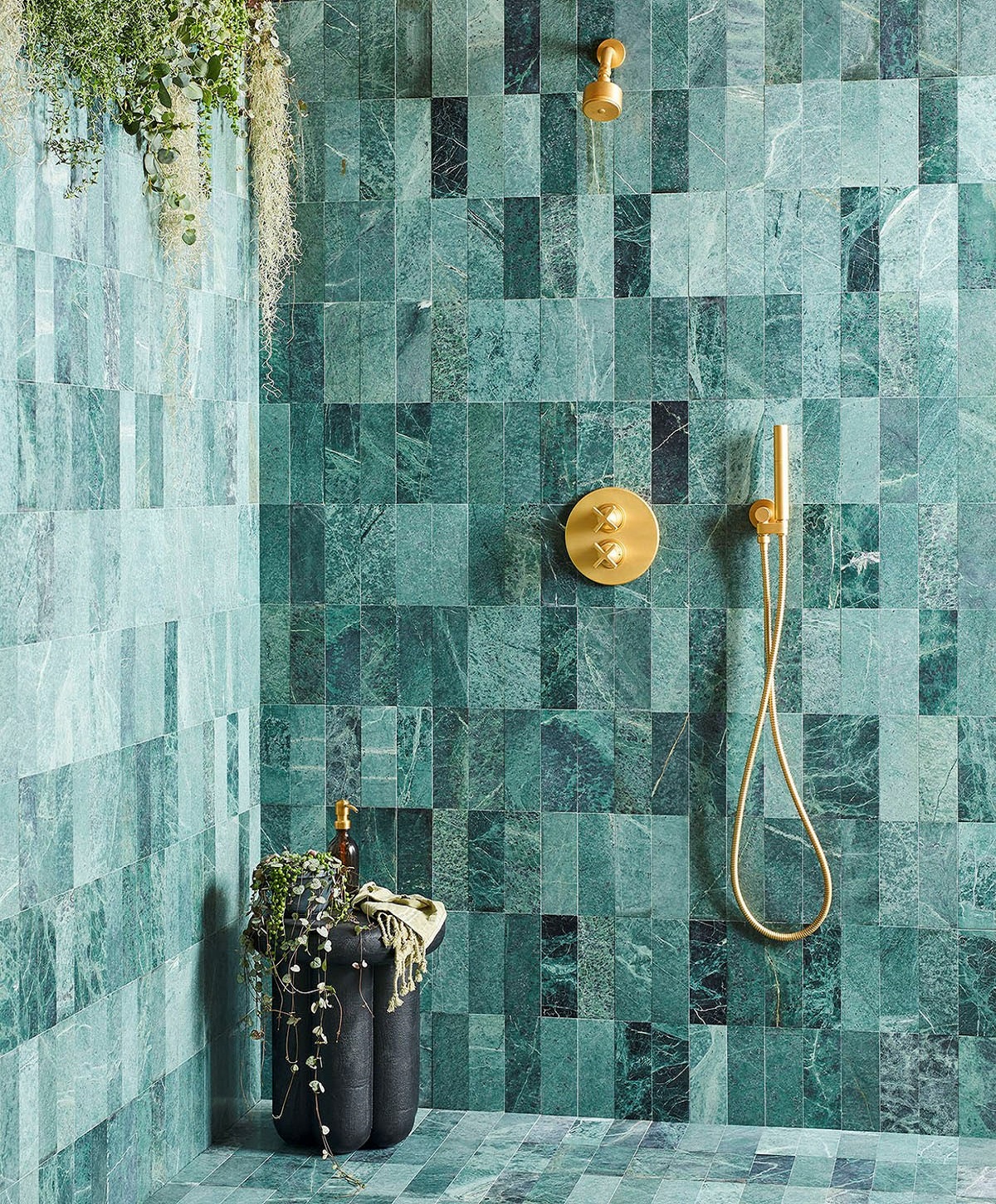 Fennel Green Herringbone Honed Marble Tiles