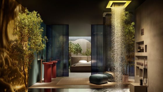 bathroom and shower installation featuring Sogni by Gessi
