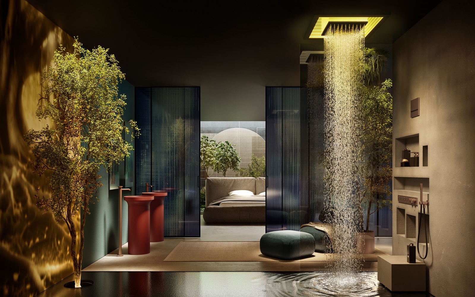 bathroom and shower installation featuring Sogni by Gessi