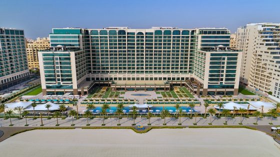aerial view of Hilton Dubai Palm Jumeirah