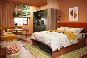 guestroom design render for Locke Kensington by edyn