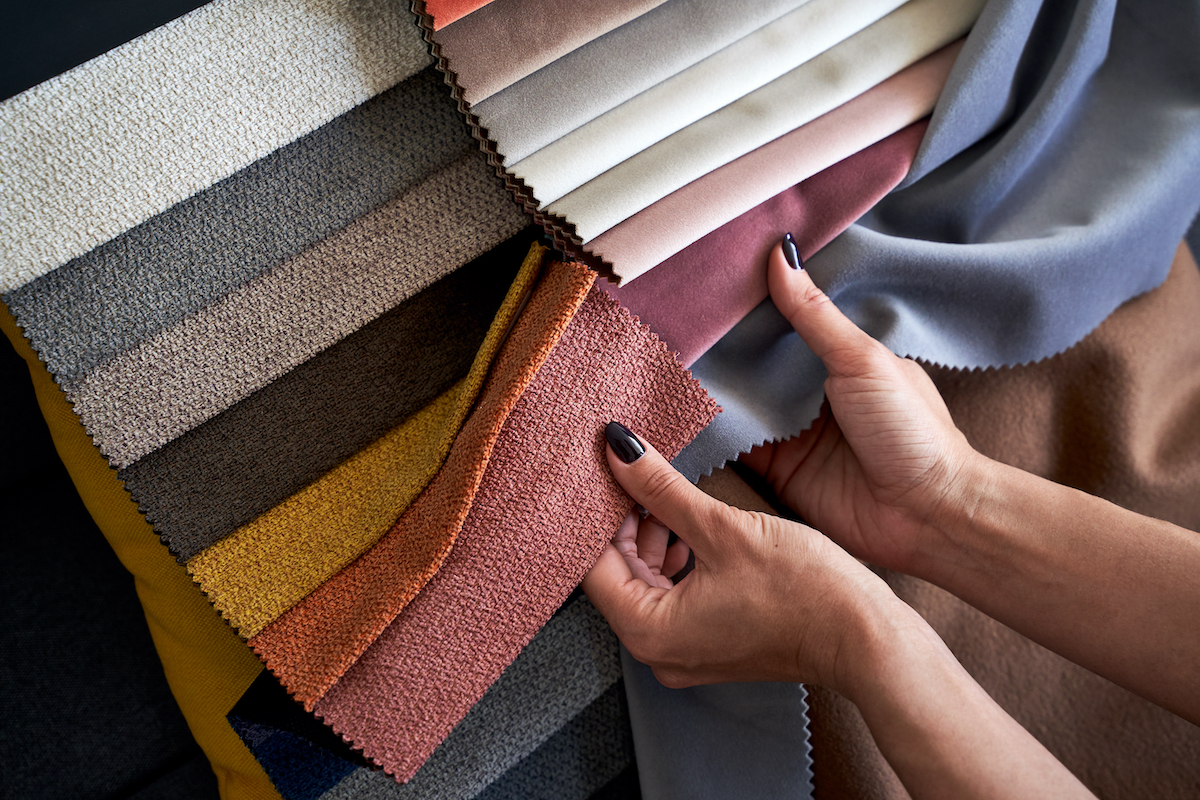 Choosing, Upholstery, Fabric, Color, And, Texture, From, Various, Colorful, Samples
