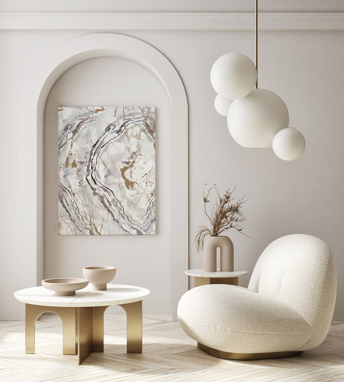 Agate WallArt by framed as a poster in a white interior