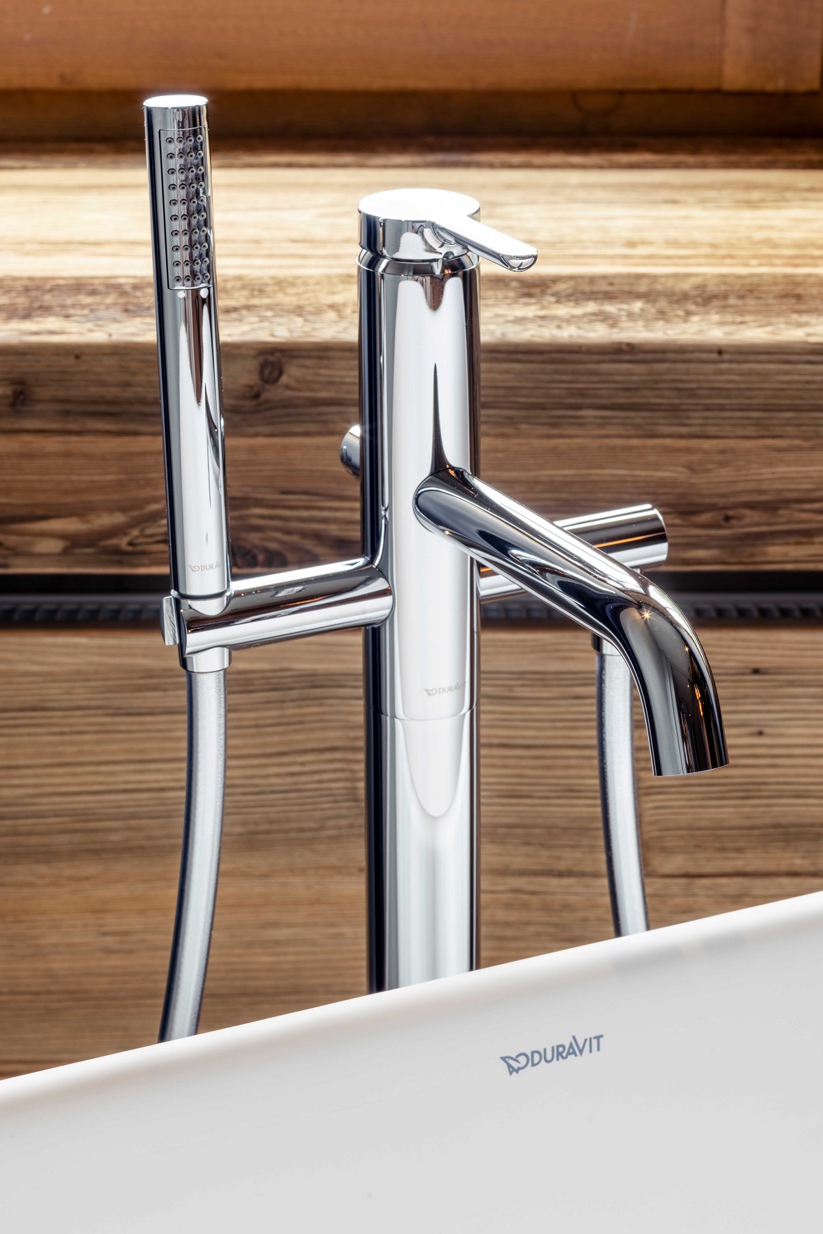 contemporary taps used in the bathroom of Burghotel Falkenstein