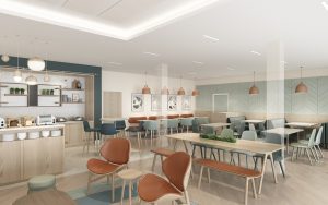 canteen style public area in proposed Fairfield by Marriott rollout in 