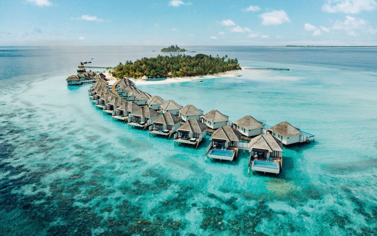 Exterior image of Nova Maldives, showing overwater villas in the Maldives