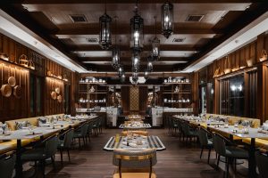 Khao Lak restaurant with inspiration from local craft, and dark wood floors