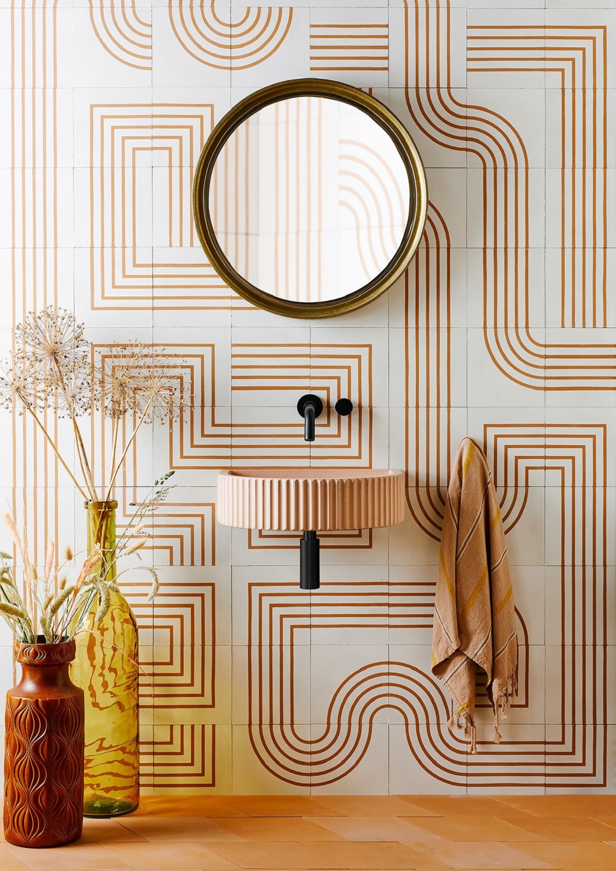 maze tiles in marigold by Bert 7 May from Hyperion Tiles