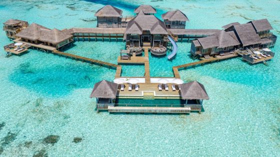 Arial view of The Private Reserve at Gili Lankanfushi