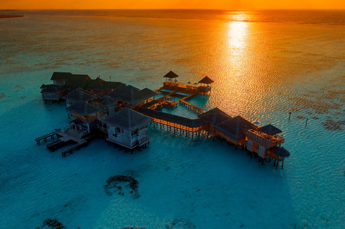 Exterior view of Private Reserve at Sunset in The Maldives at Gili Lankanfushi