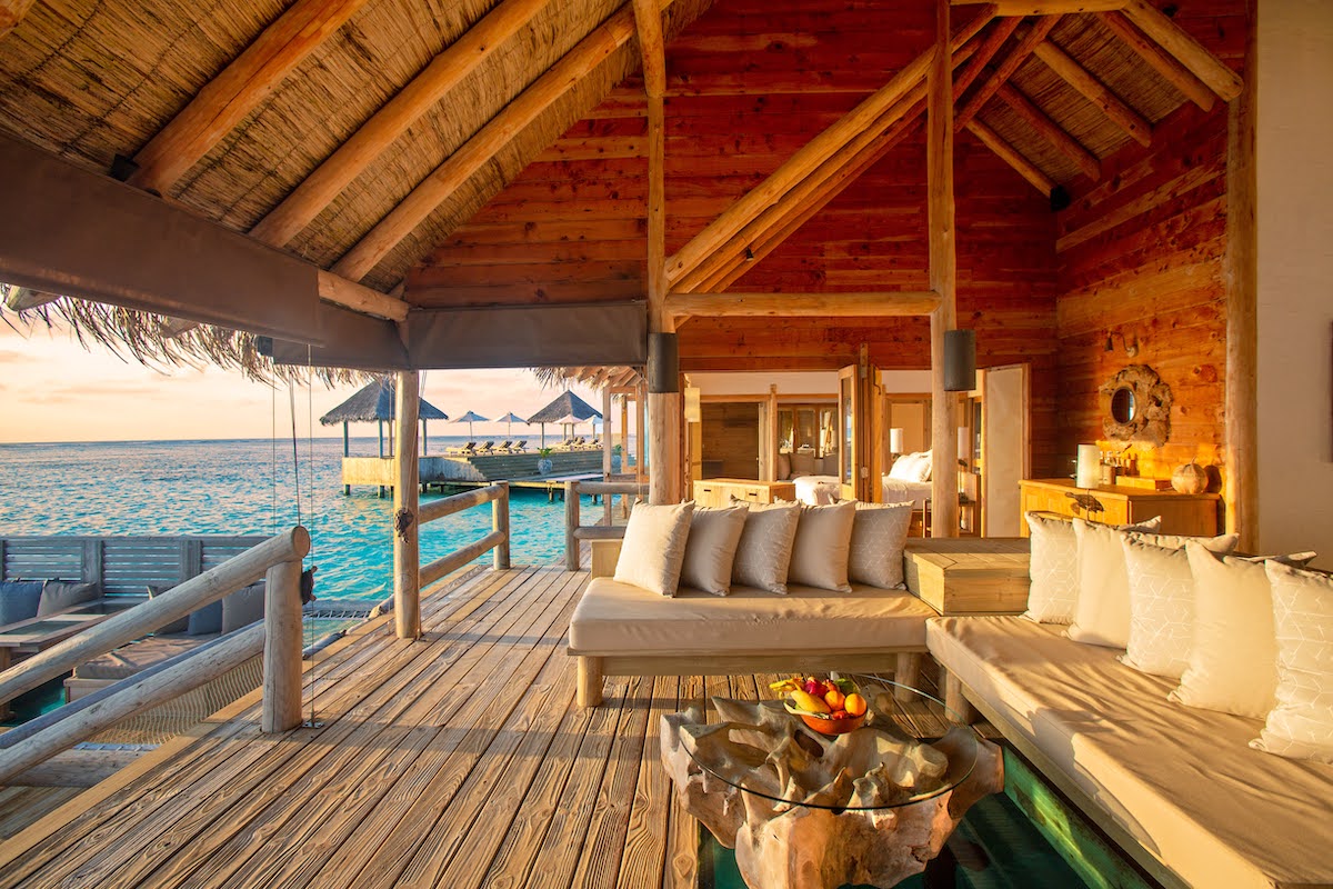 An outdoor living area at PRivate Reserve Gili Lankanfushi
