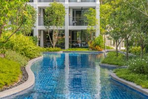 two bedroom suite opening directly onto the longest pool at Khao Lak resort