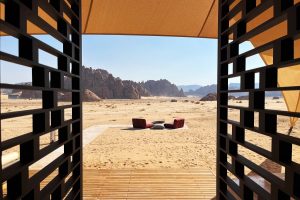 view from tented guestroom at Banyan Tree Alula